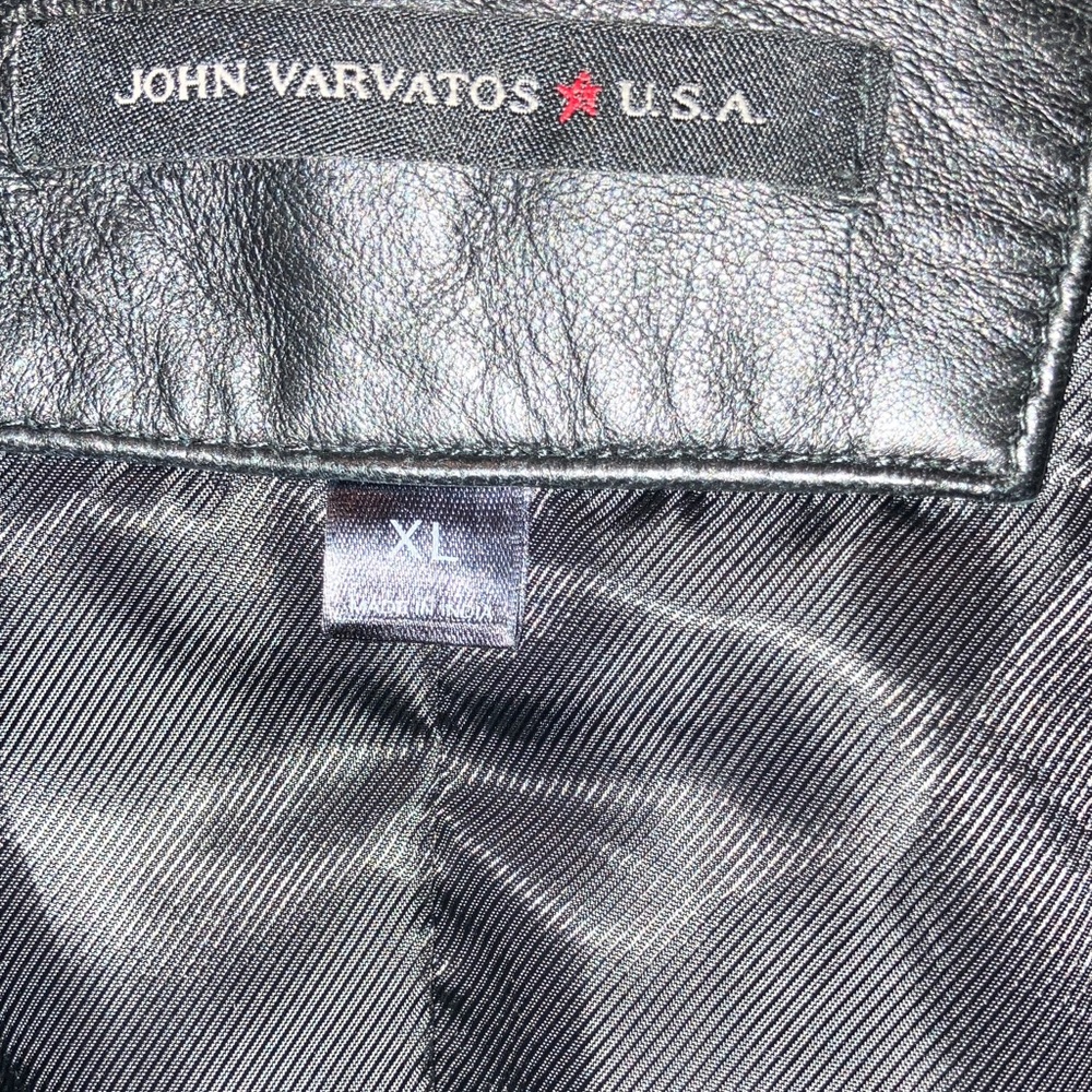John Varvatos Classic Black Leather Jacket - Picture 3 of 4